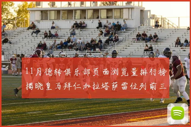 11月德转俱乐部页面浏览量排行榜揭晓皇马拜仁加拉塔萨雷位列前三